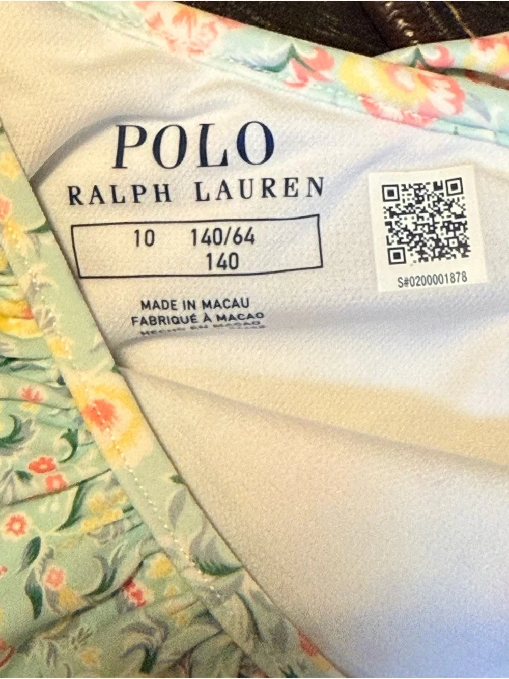 Polo Ralph Lauren Girls Size 10 Floral One Shoulder Swimsuit NWT $75
